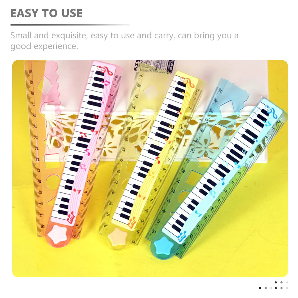 10 Pcs 30cm Piano Ruler Kids Supply Bulk Convenient Plastic Portable Adorable Student Reusable Child Foldable Straight