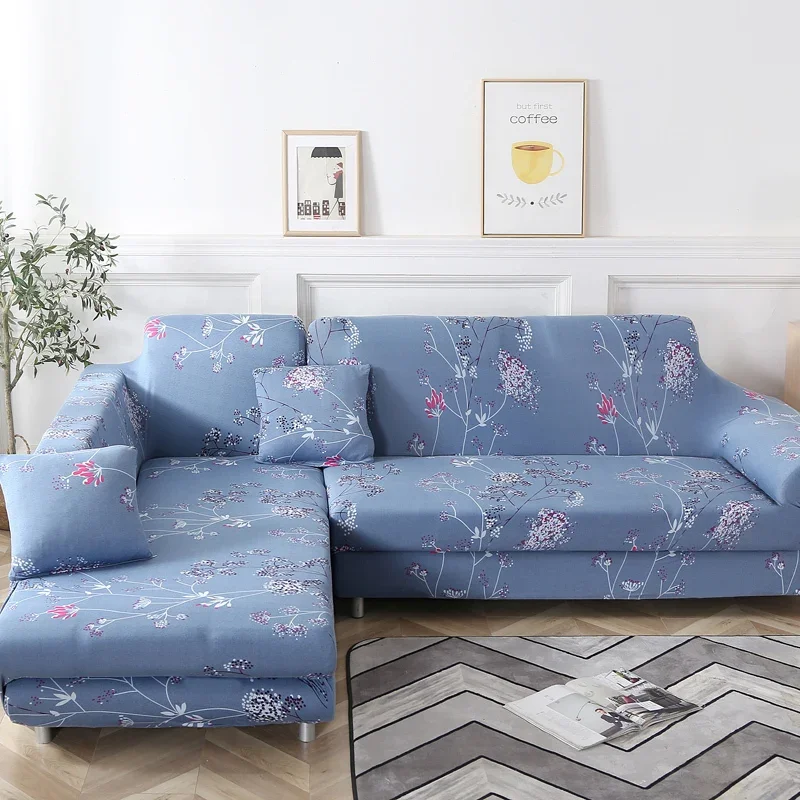 Stretch Corner Sofa Cover 1/2/3/4 Seater Slipcover All-inclusive Couch Case Modern Elastic Polyester Chair Furniture Protector