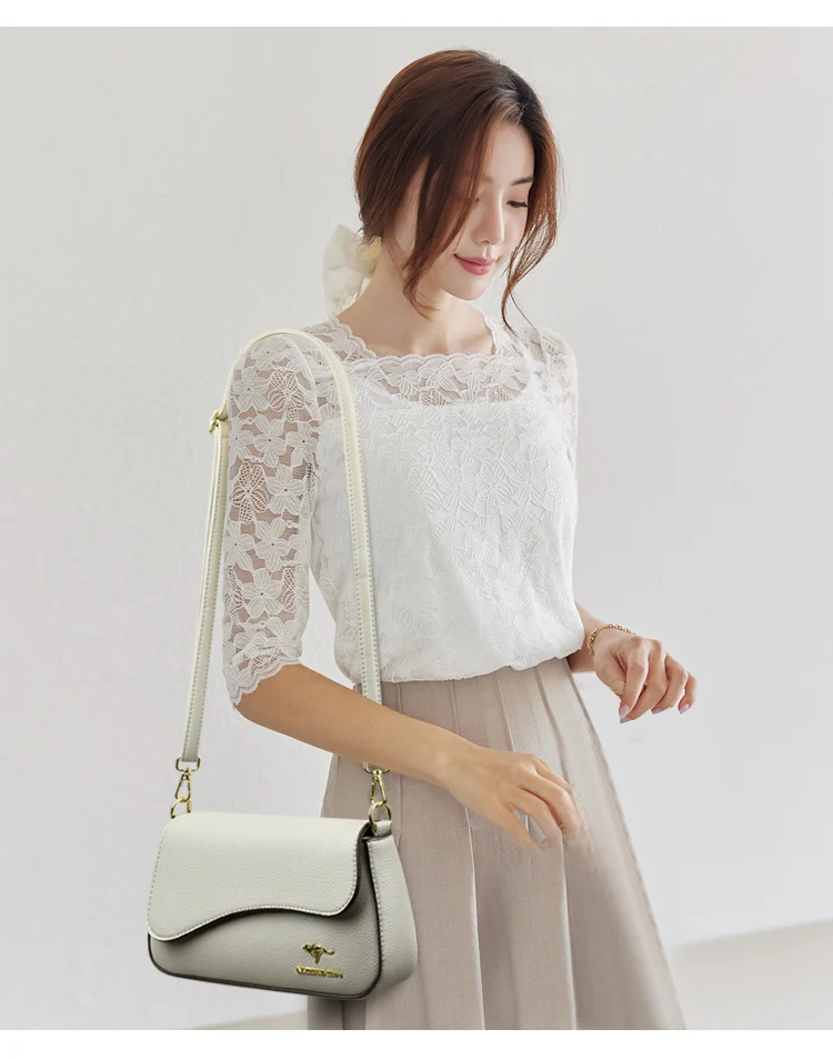 Simple Fashionable Women's Crossbody Bag 2023 Luxury Designer Flip Cover Trend Shoulder Bag High Quality Leather Wallet Handbag
