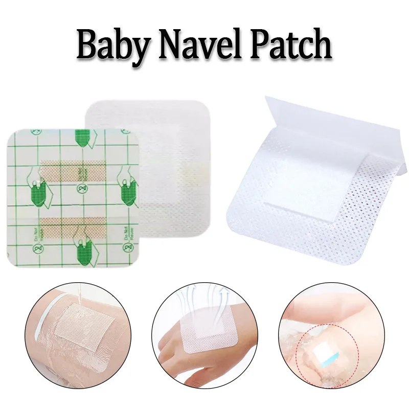 10Pcs Waterproof Baby Navel Dressing Non‑Woven Breathable Umbilical Cord Protector for Newborn Shower Swimming 6x7CM