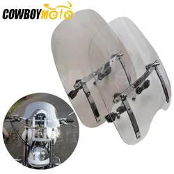 Motorcycle Universal Windshield Windscreen For Honda Yamaha Harley Dyna Fat Street Bob FXDF FXDB Sportster XL883 1200 X48