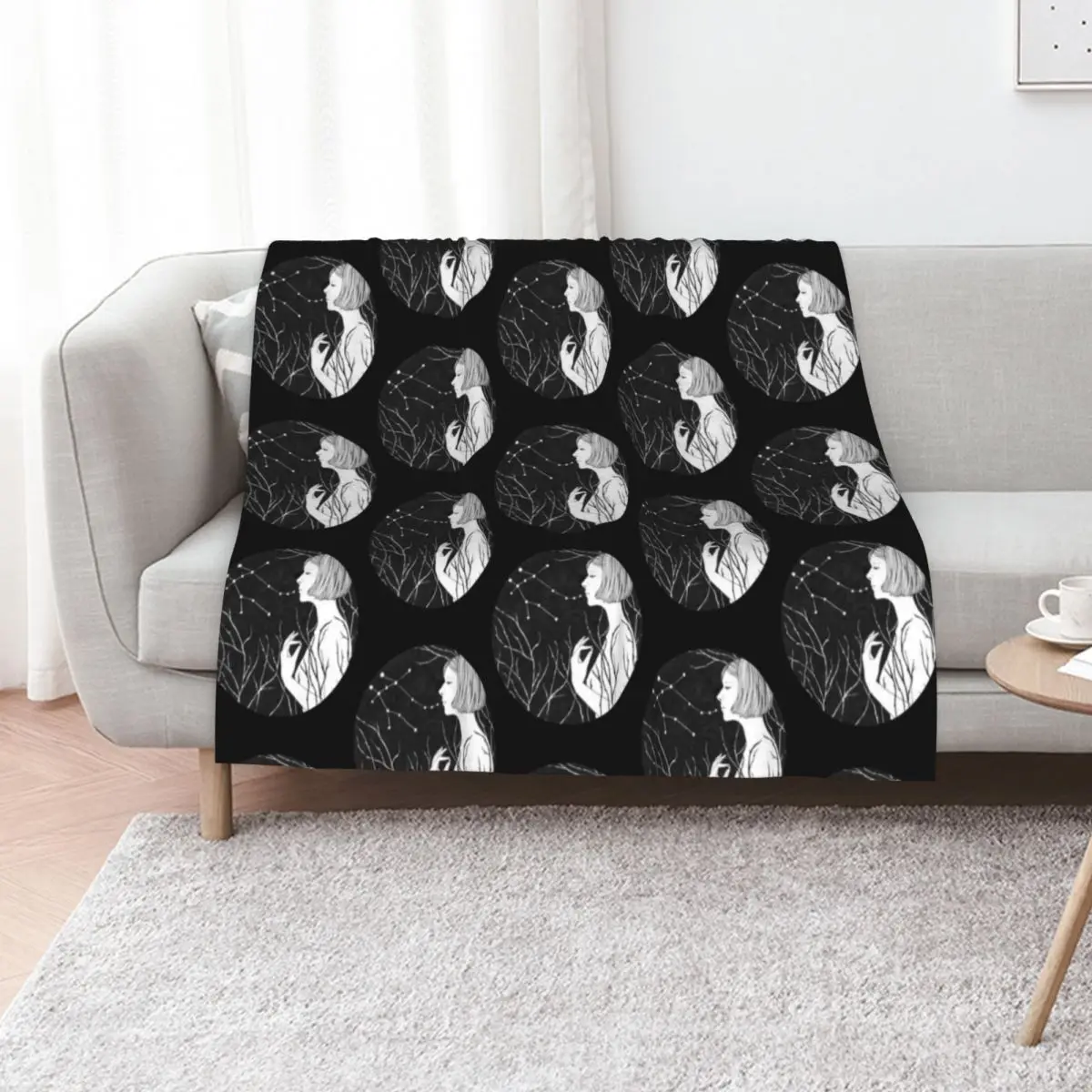 Constellation Under stars Throw Blanket Decorative Throw Soft Plush Plaid Furry Decorative Beds Furrys Blankets