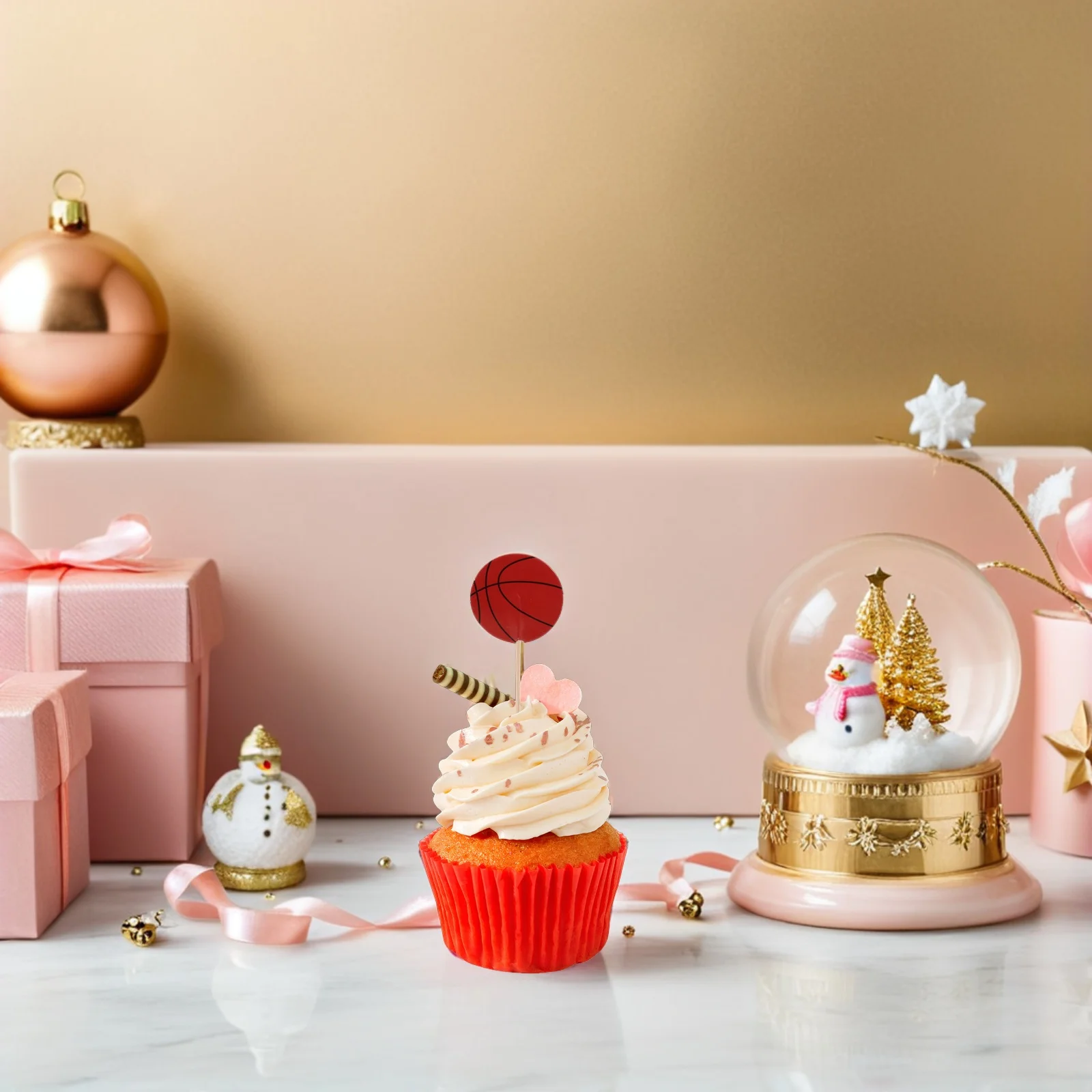 

240Pcs Basketball Cupcake Toppers Basketball Theme Cake Decorations Birthday Sports Party Centerpiece Picks Basket Cake Topper