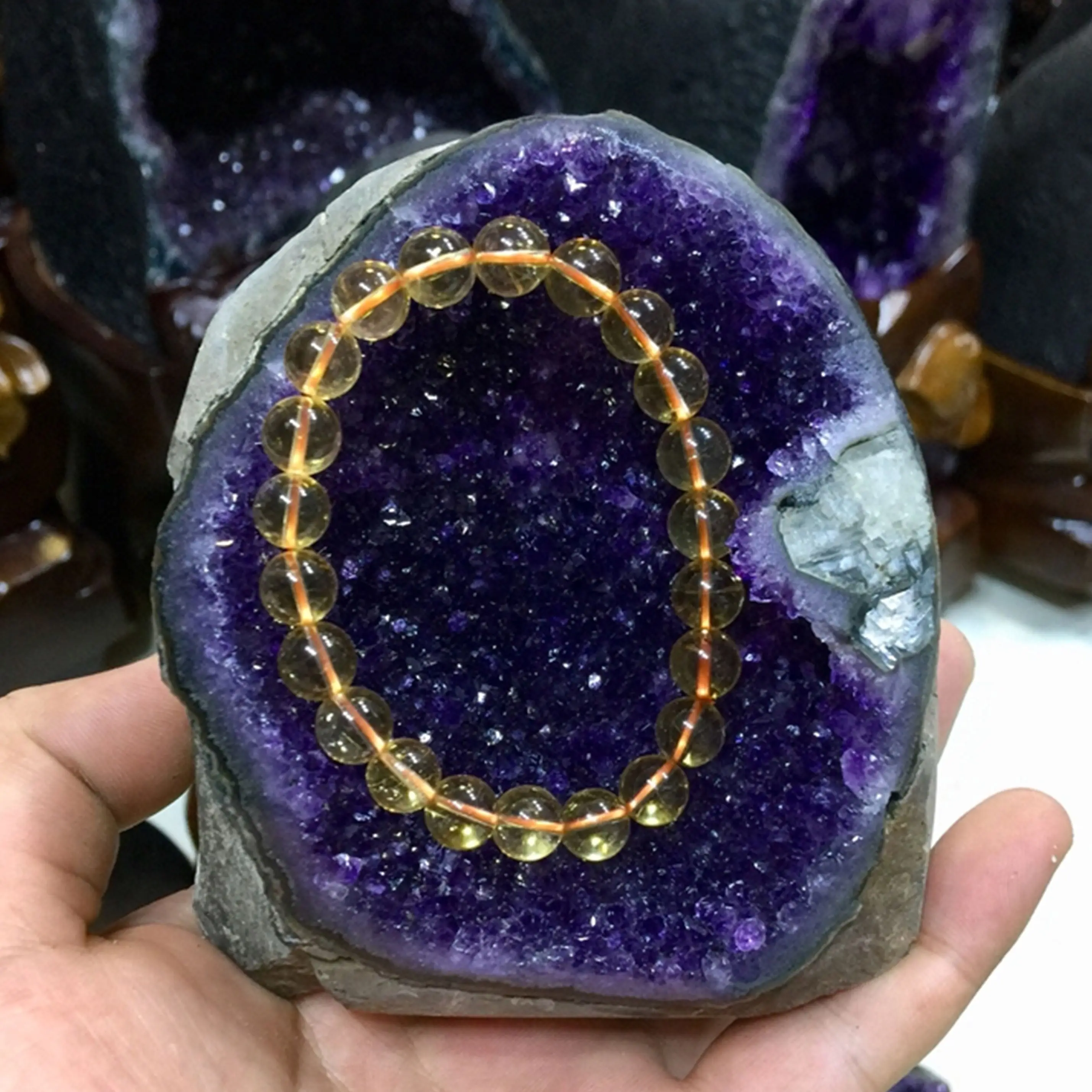 

AAA+ Natural Amethyst Cave Stone Cluster Home Office Decoration Craft Gift Porch Degaussing Purification