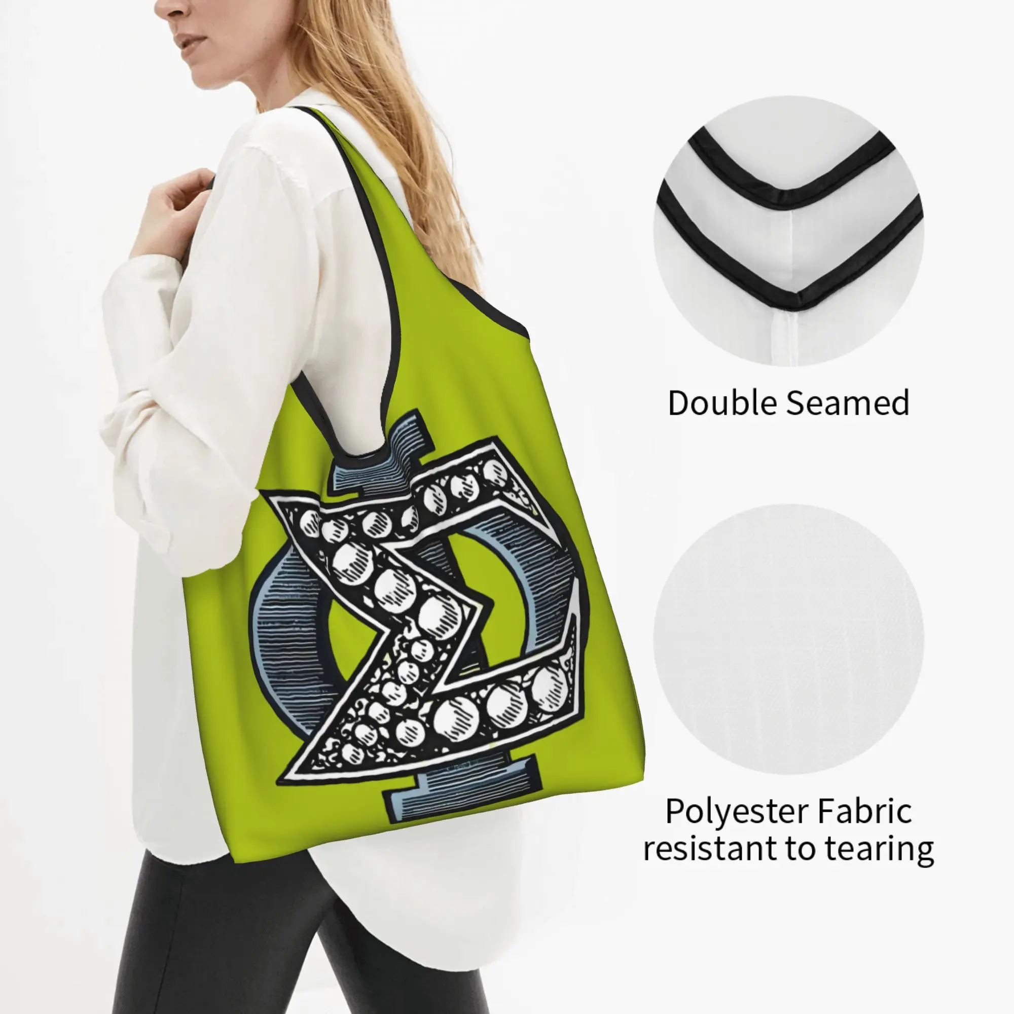 Custom Sigma Phi Society  Shopping Bags Women Portable Big Capacity Grocery American College Fraternity  Tote Shopper Bags
