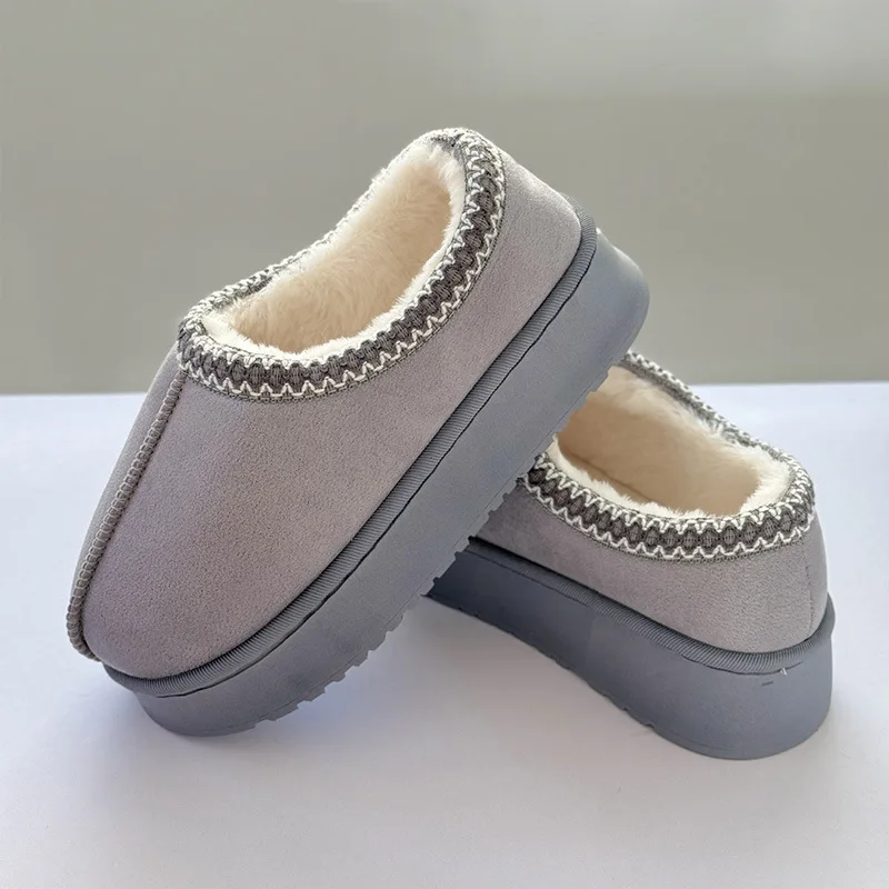 

Plush Winter Shoes Ladies Home Elegant Casual Footwear Large Size 2025 Platform Fluffy Slippers Women/men House Flats Fashion