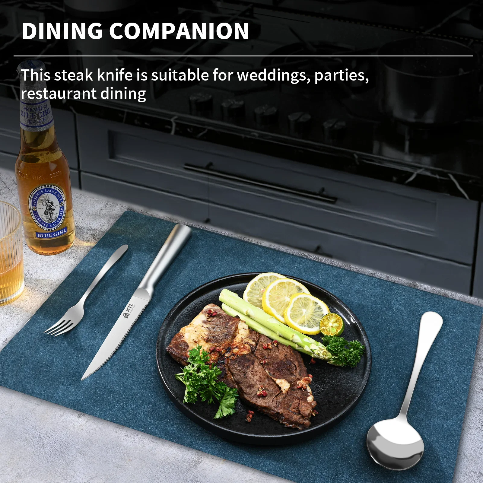 4/6/8 Pcs Steak Knife Set Stainless Steel Blade seiko Kitchen Knives Sharp Dinner Knife Meat Cutter Dinnerware Set