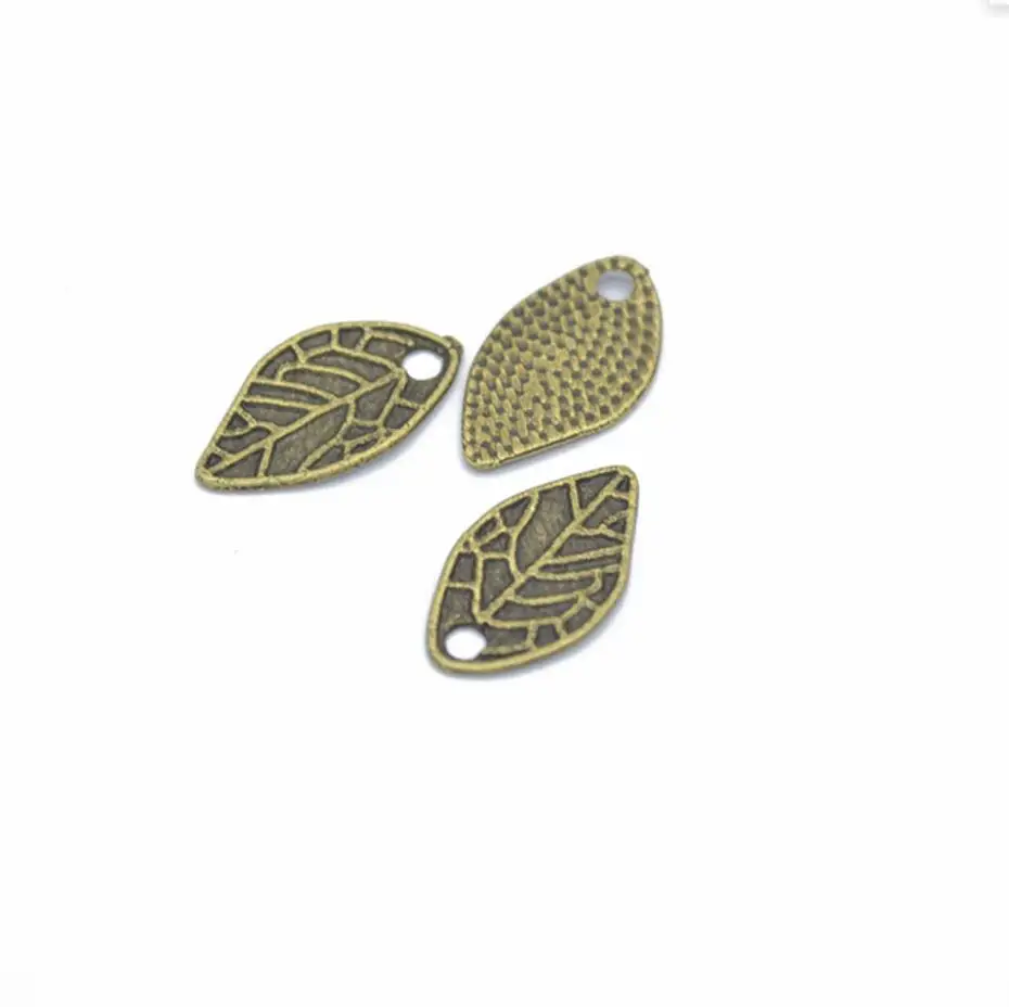 

250pcs 14*6mm New Product 4 colors small leaves Charms Necklace Pendant Bracelet Jewelry Making Handmade Crafts diy F0264