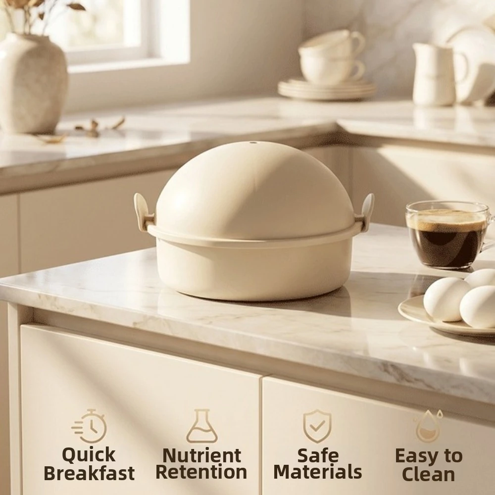 Practical Heat Resistant 4-Egg Egg Boiler Quick Breakfast Multi-Purpose Egg Shape Egg Cooker Plastic Egg Steamer Kitchen Gadgets