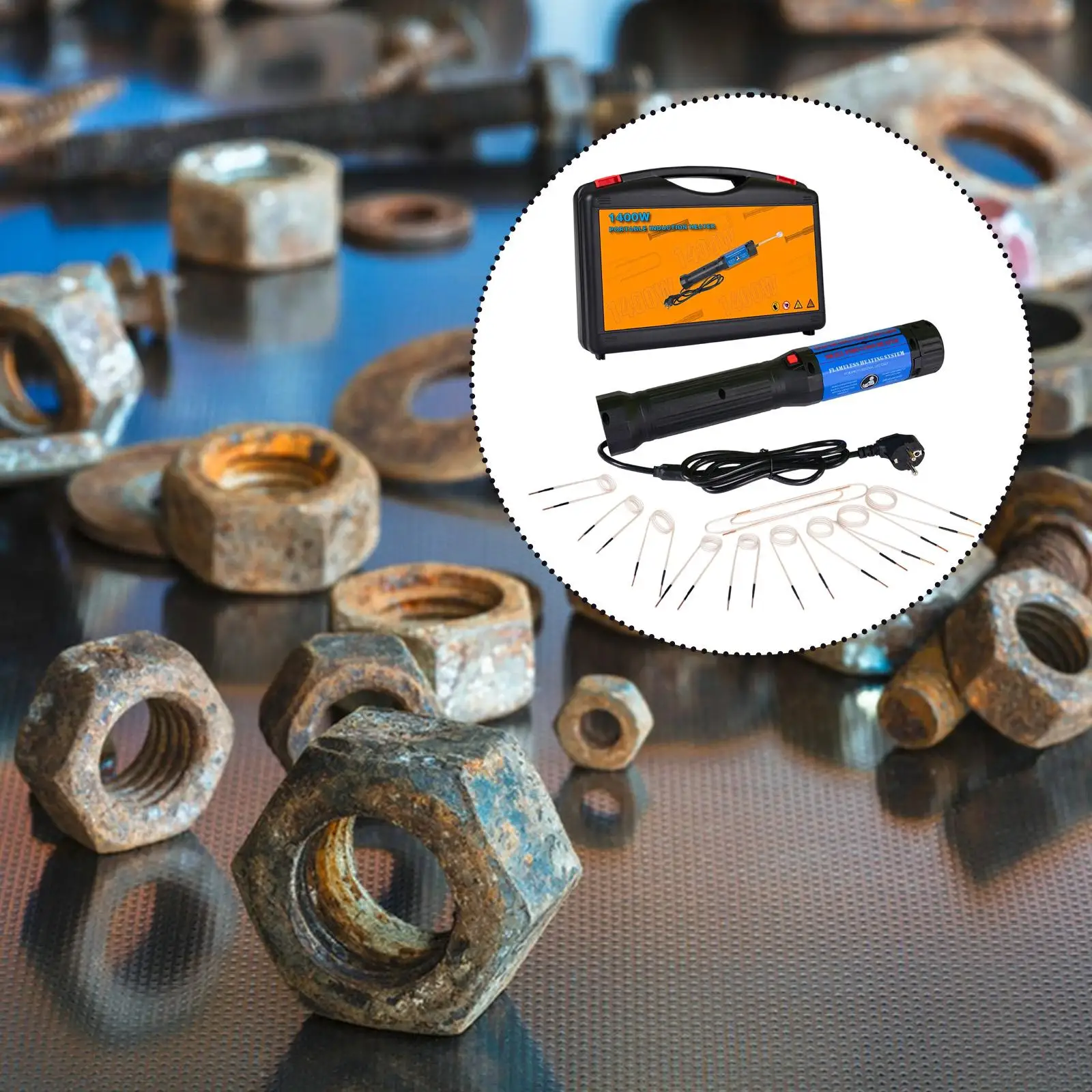 سخان الحث المغناطيسي مع صندوق تخزين، إزالة مسامير فعالة ومتانة