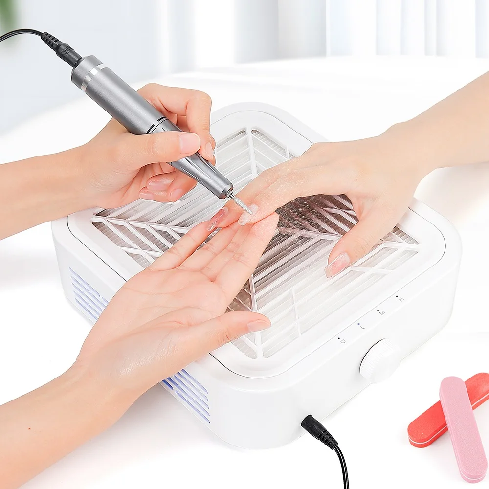 

Мощный пылесос для ногтей 120 Вт, 12000 об/мин, профессиональный пылесос для полировки ногтей, съемный фильтр, пылесос