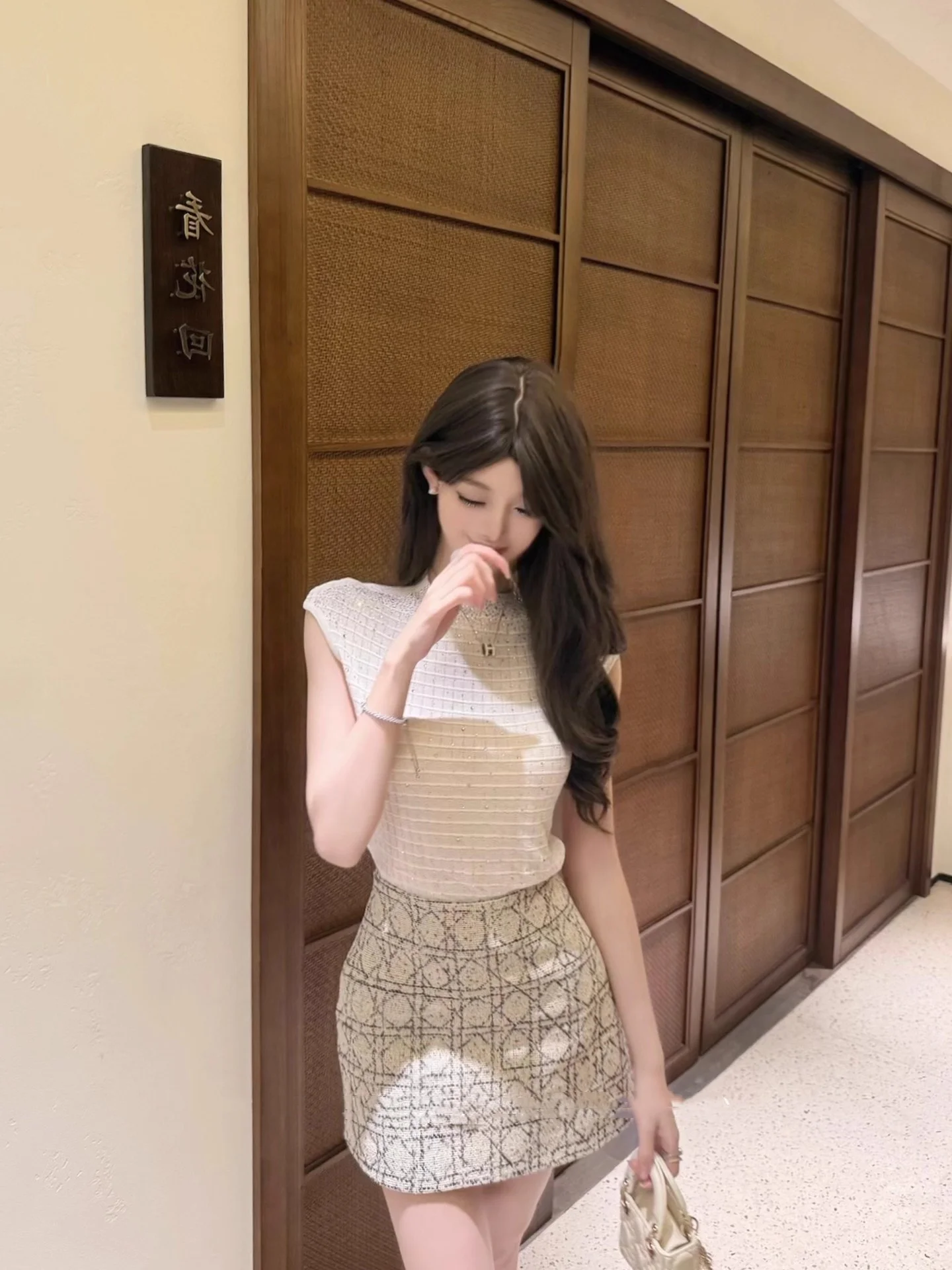 Slim Fit Sterrennacht Diamond Top Dames Zomer Taille-kalkend Afslankend Svel Vest Faionable Veelzijdig rond Neo...