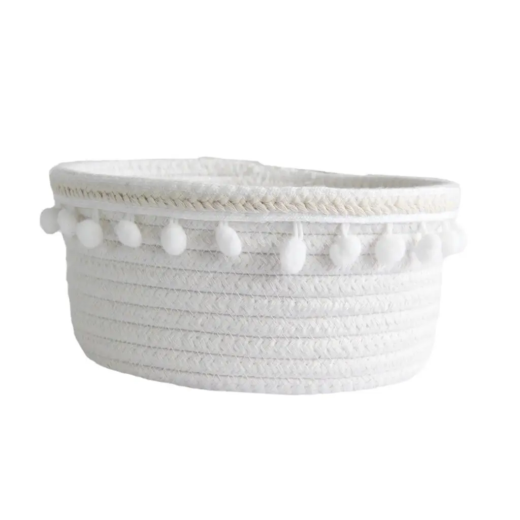 Nordic Lovely Storage Basket Household Woven Thread Ornaments Stationery Sundries Organizer Tabletop Photography Props