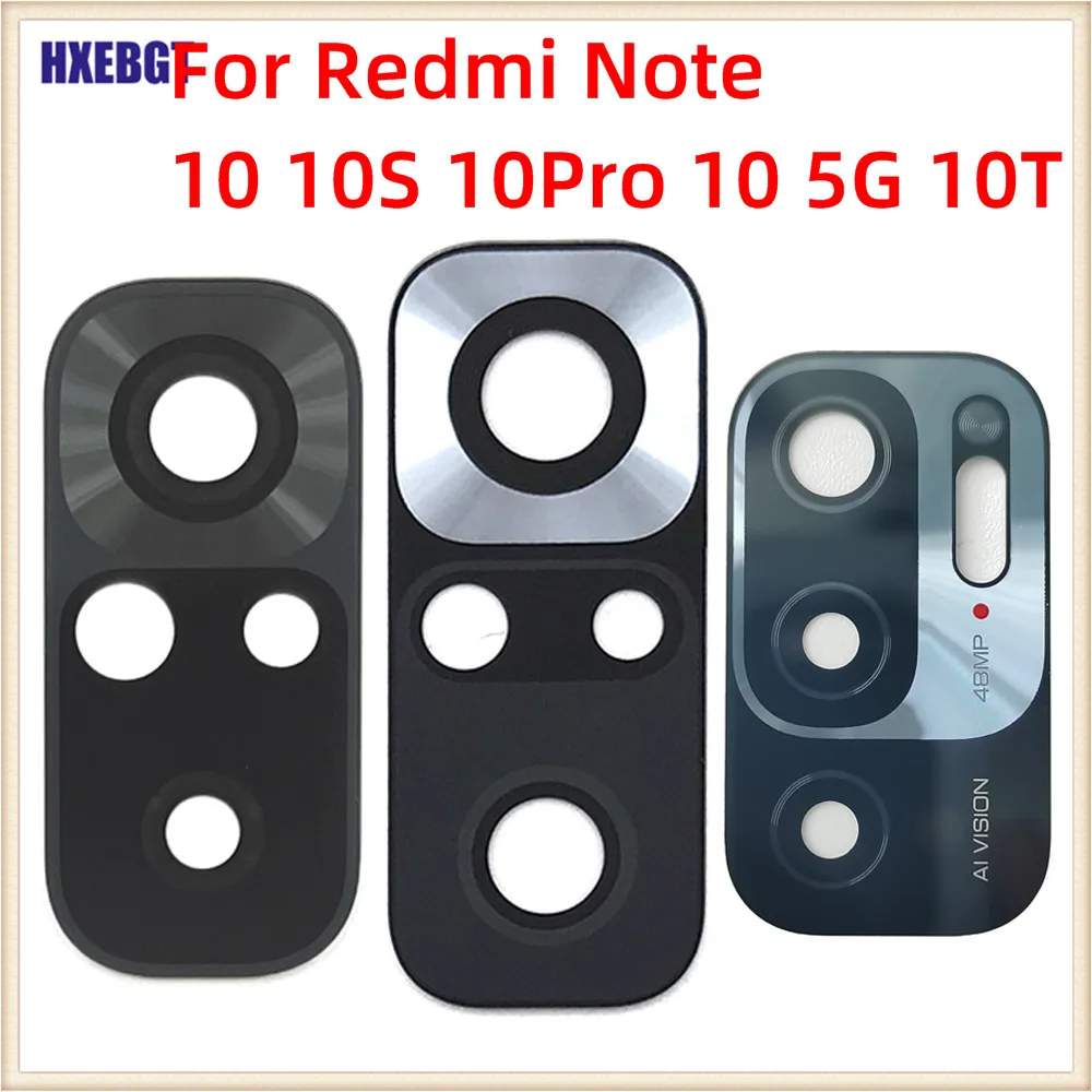 Rückfahr kamera Glas linse für Xiaomi Redmi Note 10, 10s, 10 Pro , 10 Pro Max,10t, 10 5g Haupt kamera Glas abdeckung mit Aufkleber