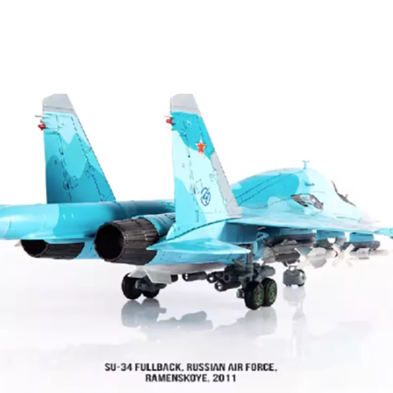 Diecast 1:72 Scale Russian Air Force SU34 Platypus Rearguard Fighter Alloy Finished Model Collection Gift Toys