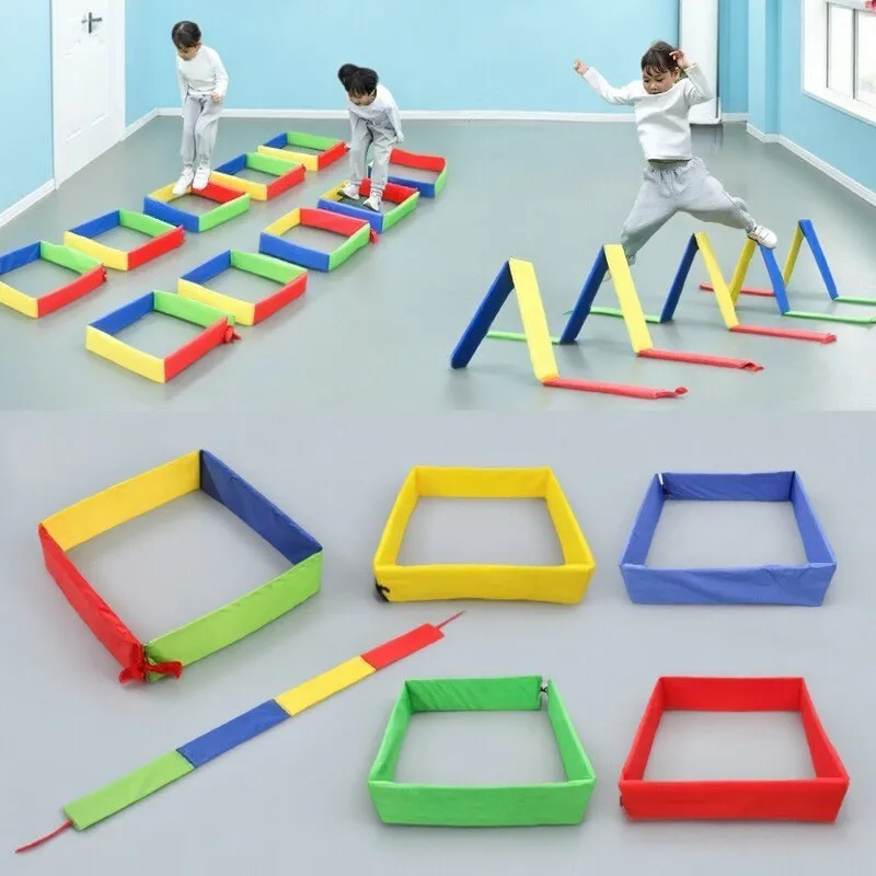 Outdoor Children's Games Jumping Platform Grid Drilling Toys Sensory Integration Training Kindergarten Parent-Child Interaction