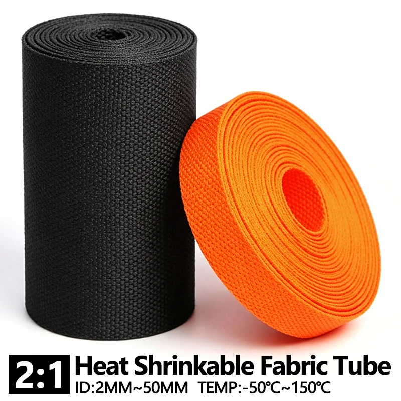 1-5M Braided Cable Sleeves Heat Shrink Tube Insulation Flam Retardant Shrinkable Wire Wrap Sheath Organizer Protection Cover