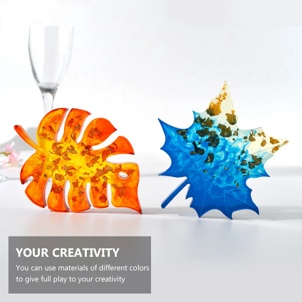 

5Pcs Christmas Tree Cup Coaster Mold Silicone Flexible Transparent DIY Epoxy Resin Mold Leaf Handmade Craft Tool