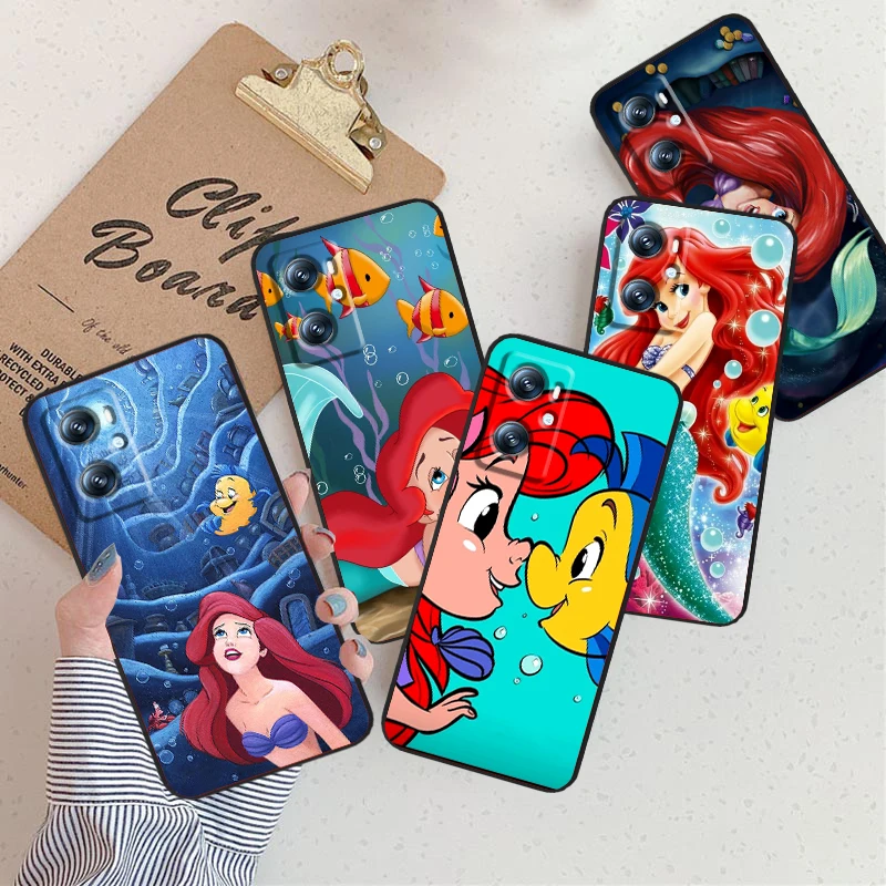 The Little Mermaid Cartoon For Xiaomi Redmi 9A 9C 9AT 10C 9 9T 10 12C 13C A3 12 K60 A1 K50 K40 5G Black Soft Phone Case