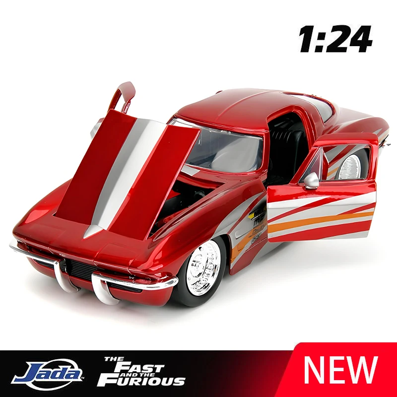

JADA 1:24 CORVETTE STINGRAY 1963, суперкар, легкосплавный автомобиль, литье под давлением и игрушечный транспорт, модель автомобиля, миниатюрная масштабная модель автомобиля для детей