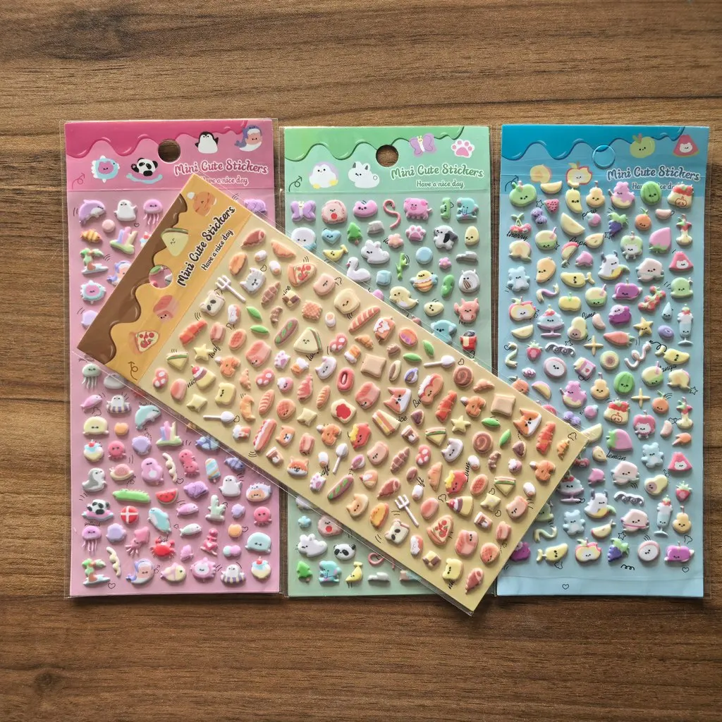 4Pack Tiny Cute Mixed Element Stickers - Vibrant Decor Embellishments for Water Bottles Stationery LanLanStickersWorld Store