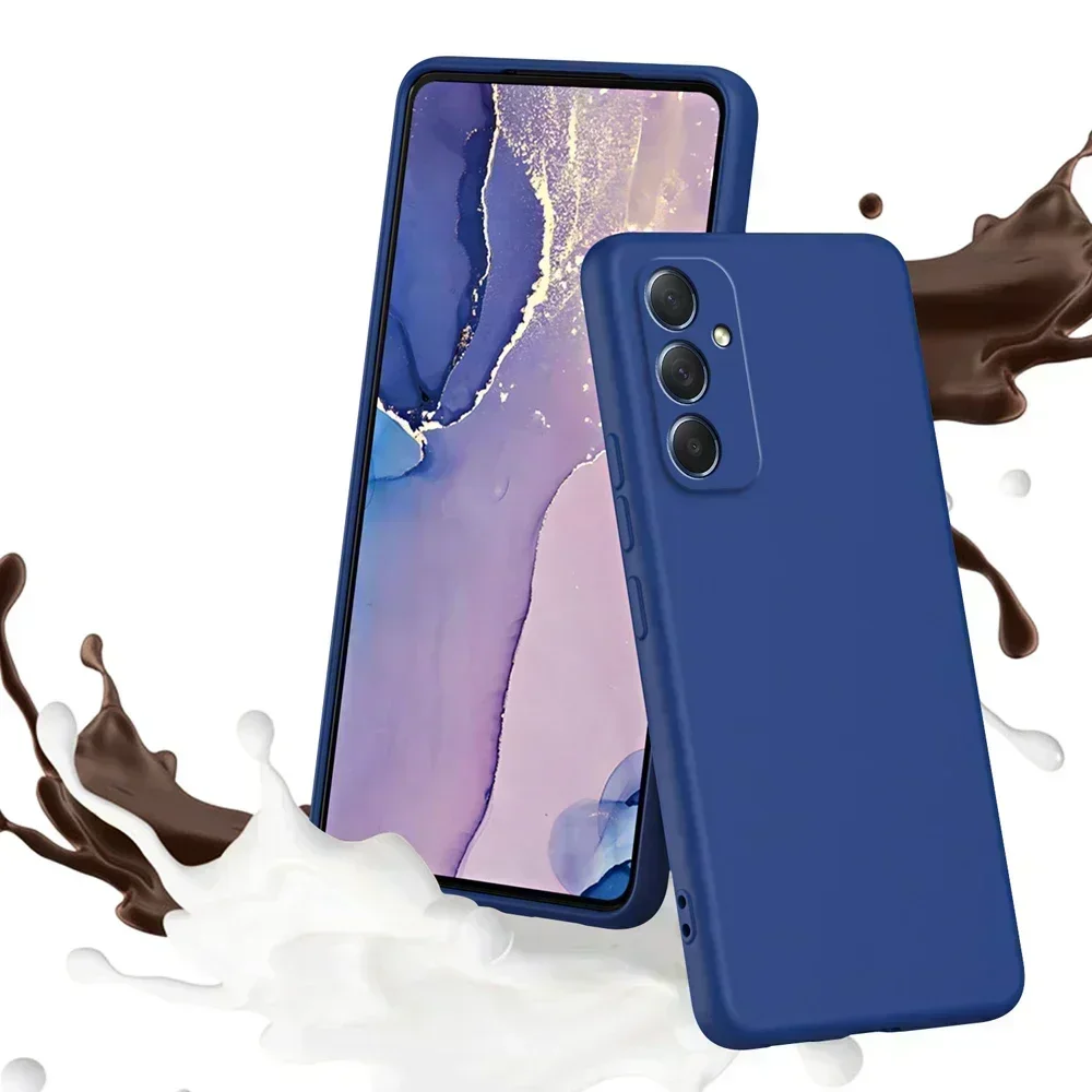 Funda de teléfono de silicona líquida Original para Samsung Galaxy A05 A05S A15 4G A25 A35 A55 5G fundas traseras a prueba de golpes