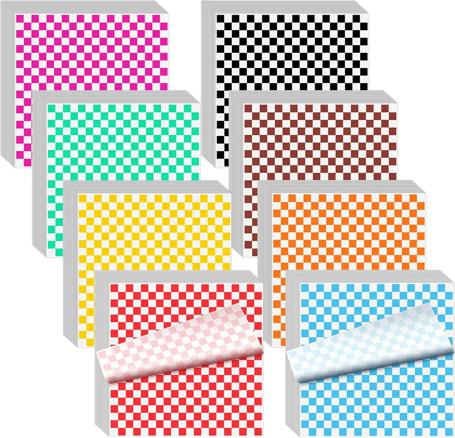 

800 листов восковой бумаги для деликатесов, 30х30 см, в клетку, для упаковки сэндвичей, подложки для корзин с едой, упаковочные бумаги для наборов