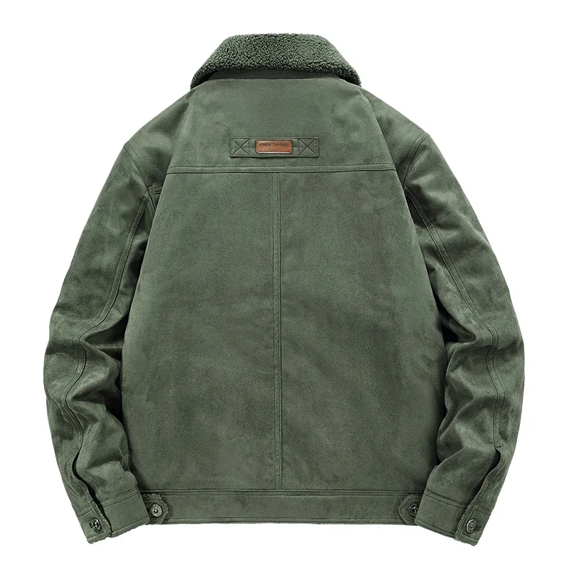 Men's Deerskin Fleece Cotton-Padded Jacket Autumn Winter Fashion Thickened Flight Style with Fleece New