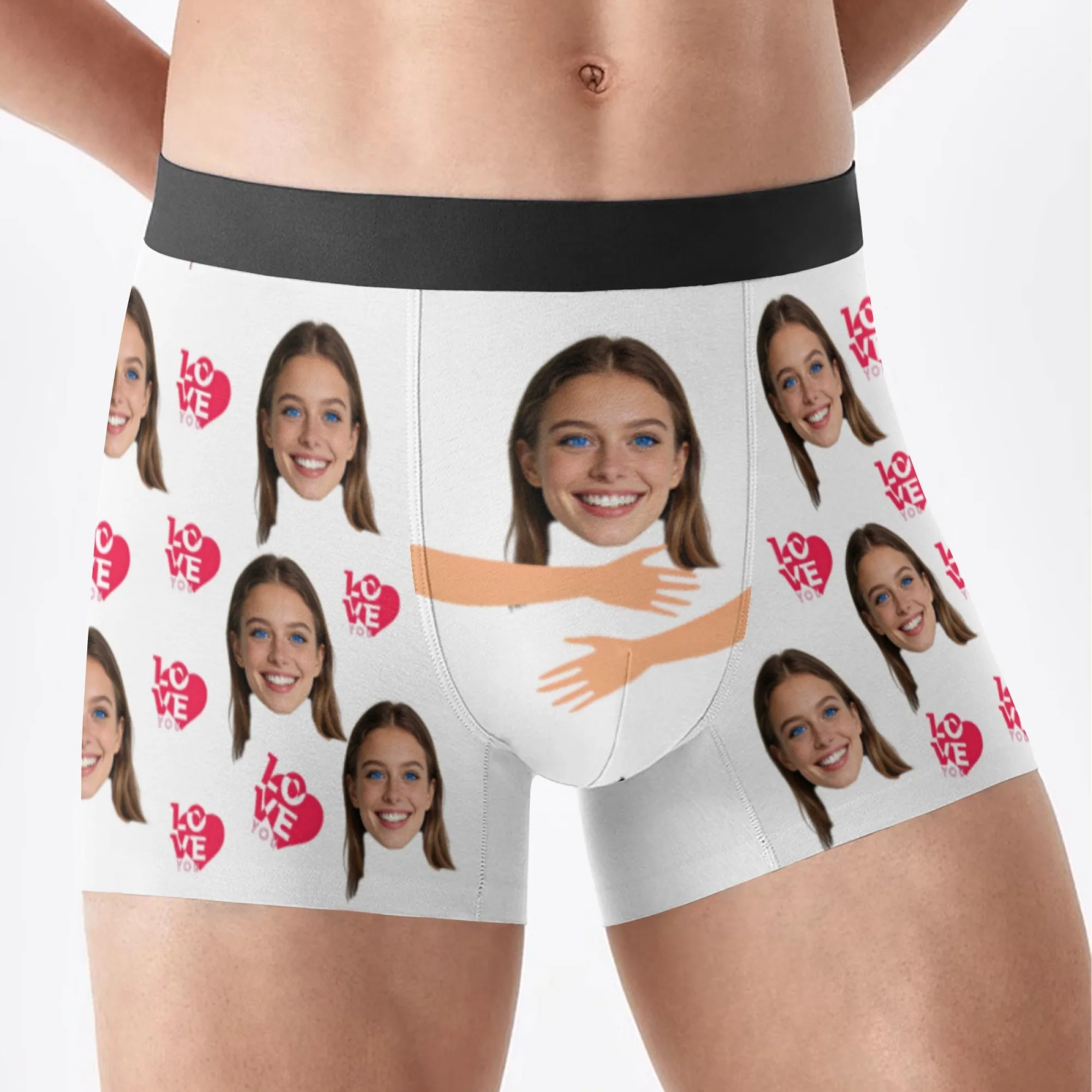 Personalized facial photos customized underwear  flat cornered men's Valentine's Day gift for husband  anniversary gift for fath image 3