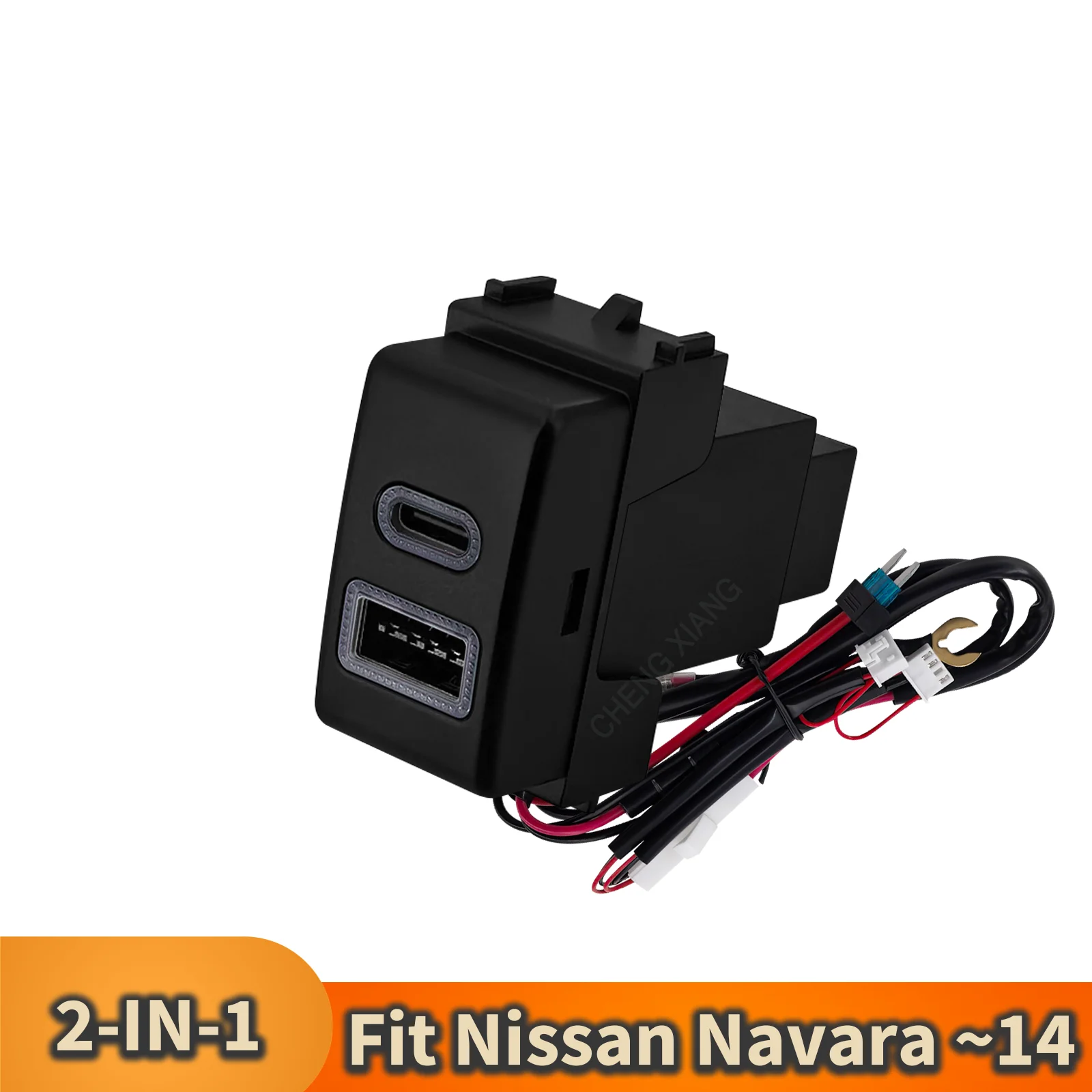 Dual QC3.0 TYPE-C PD USB Car Charger Socket For Nissan Patrol Y61 Y62 Navara D40 Pathfinder R51 X-Trail T31 Switch Replacement