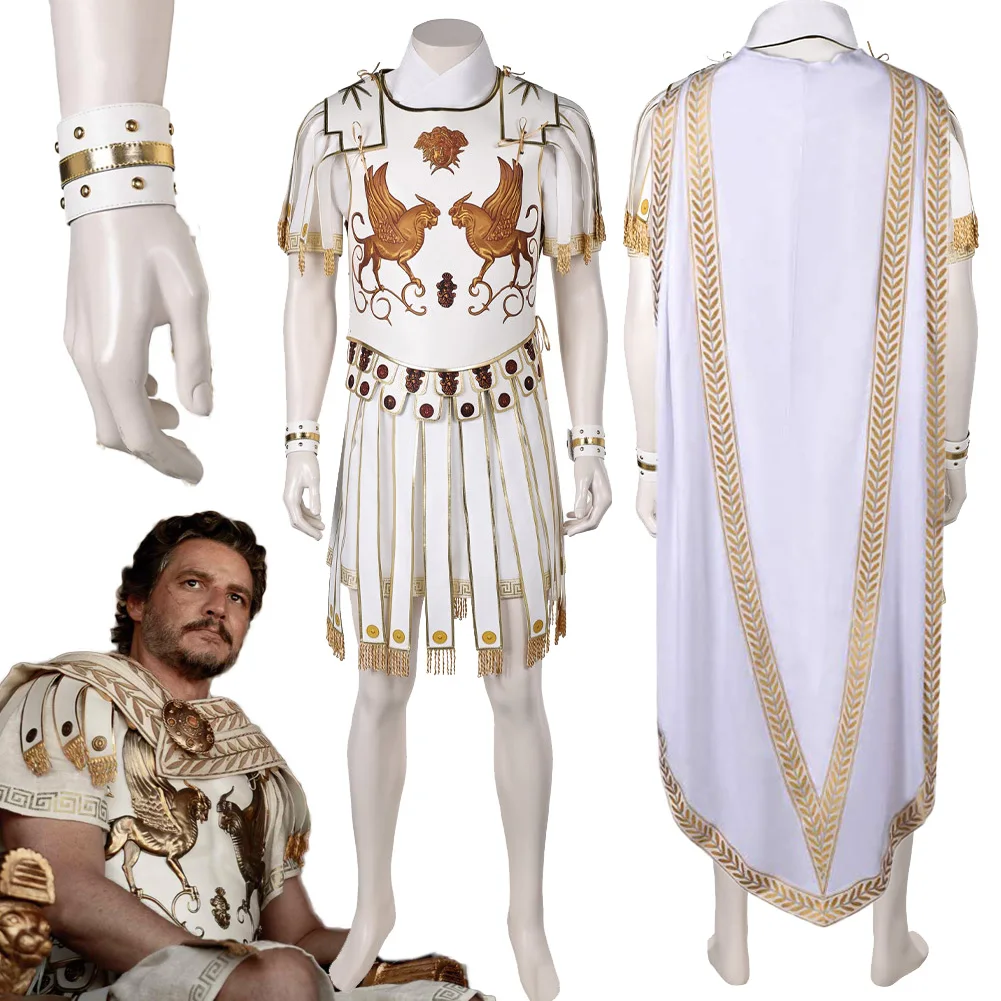 Marcus Acacius Cosplay Fantasy Roman General Cloak Clothing 2024 Movie Gladiator Costume Disguise Adult Men Roleplay Outfits