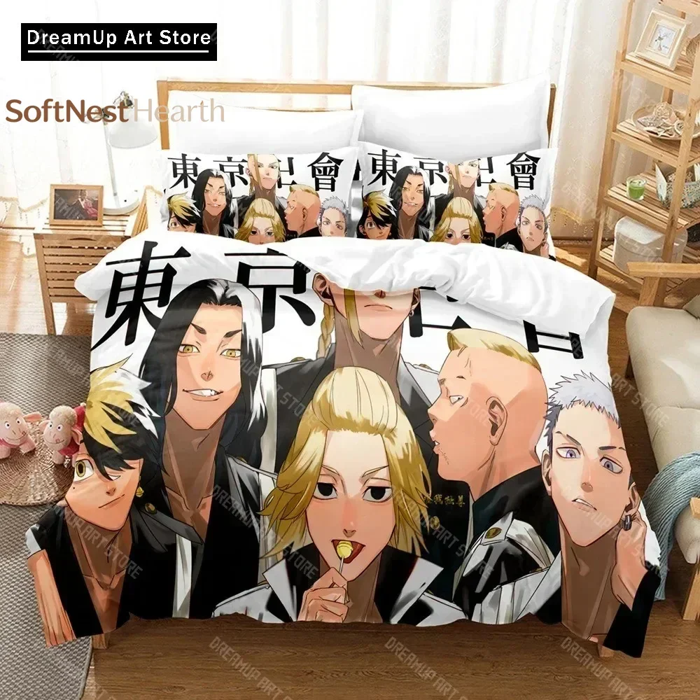 2026 Anime Tokyo Avengers Bedding Set Game 3d Print Bed Linen Quilt Soft Duvet Cover Sets Home Textile Que