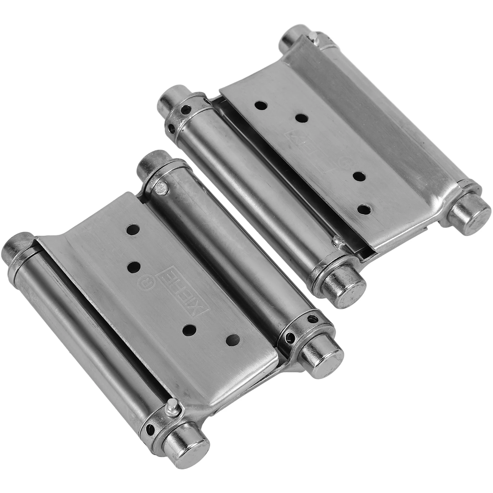 

2 шт., автоматические закрывающиеся дверные петли, сверхмощная фурнитура для ворот из нержавеющей стали с двойной поворотной пружиной