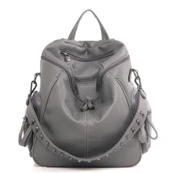 Soft Leather Texture Backpack Student Backpack Women's Handbag Large Capacity Travel Bag Large Capacity Waterproof Travel Bag