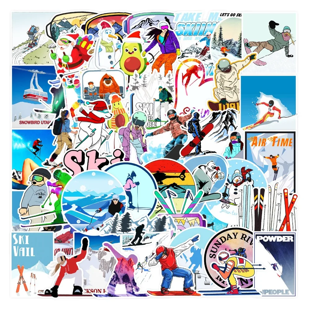 

10/25/50 шт., наклейки с граффити для катания на лыжах, лыжные спортивные наклейки для DIY, скрапбукинга, канцелярские принадлежности, чемодан, бутылка воды, телефон, ноутбук
