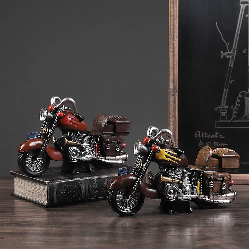

American Retro Vintage Motorcycle Model Package Creative Home Living Room Shop Dining Counter Decorative Small Ornament Figurine