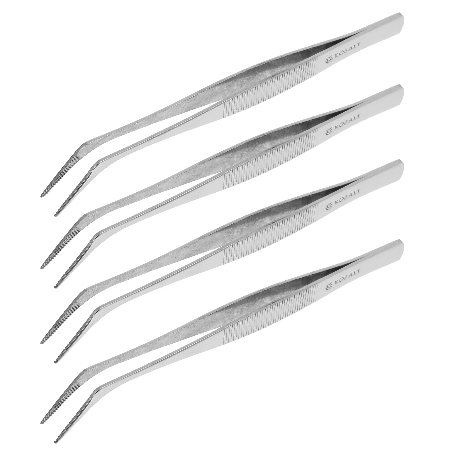 

4Pcs 4cm Industrial Stainless Tweezers Angled Tips Anti-Static Non-Magnetic Esd Safe for Electronics Jewelry