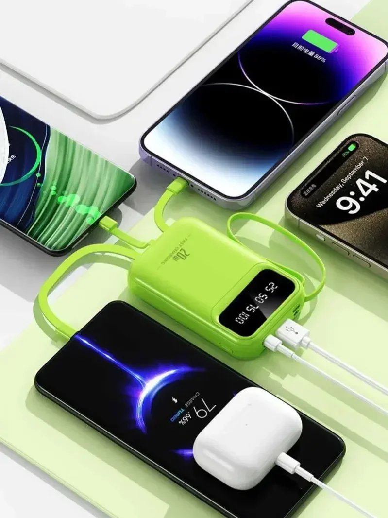 ROMOSS 500000mAh Power Bank Large Capacity Super Fast Charging Built in 4 Cables External Battery with Flashlight for All Phones - view 4