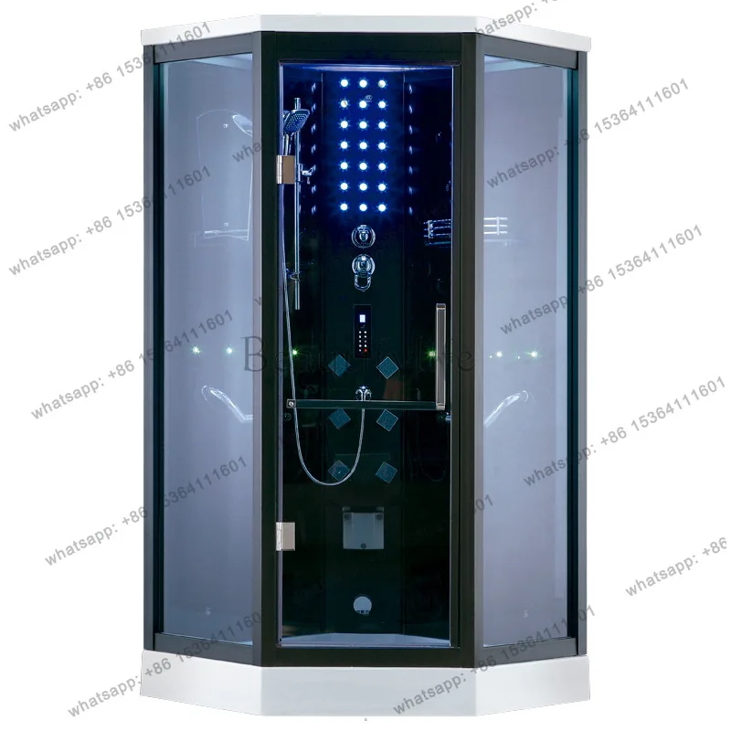 Home bathroom music function glass luxury steam shower cabin sauna
