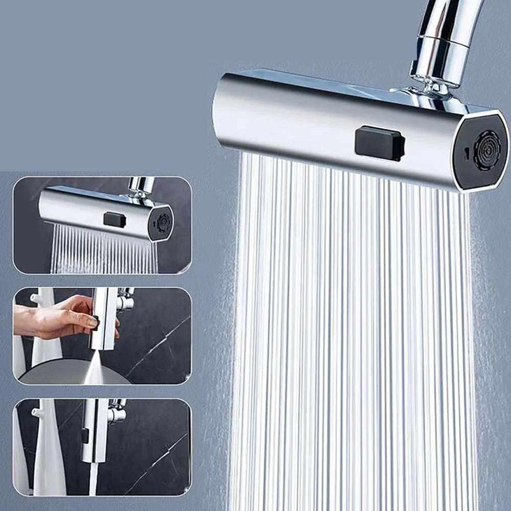 Waterfall Kitchen Faucet Bubbler Splash-proof 360° Bathroom Skin Basin Tap Extender Spray Nozzle high pressure kitchen tap