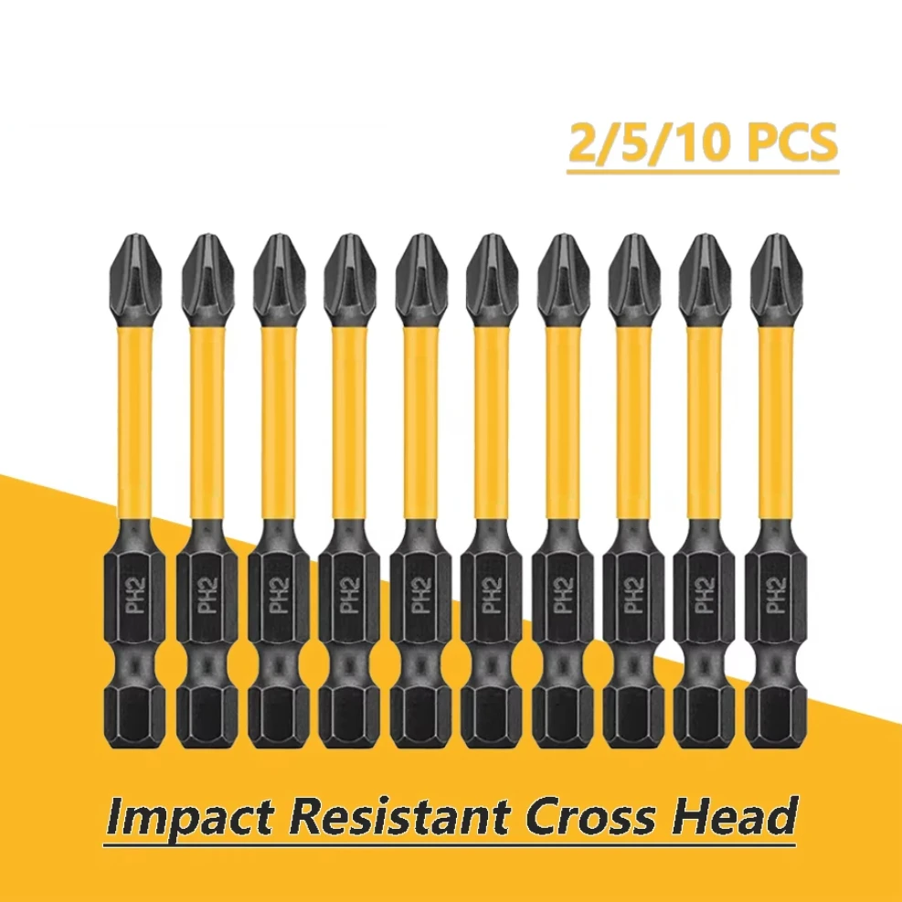 

Impact Screwdriver Bits 2/5/10PCS PH2 57mm Original Electric Screwdriver Impact Resistant Cross Head