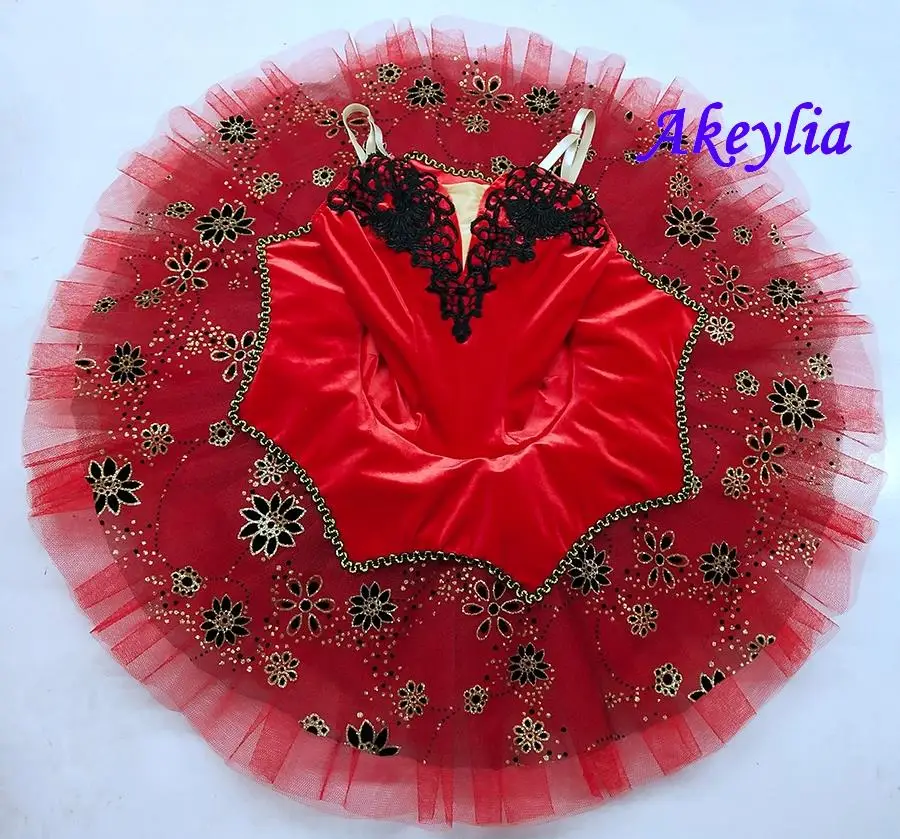 Adult  Black Red Professional Ballet Tutu Costume Kitri Don Quixote Ballet Tutus Skirt Classical Ballerina Stage Costume kids