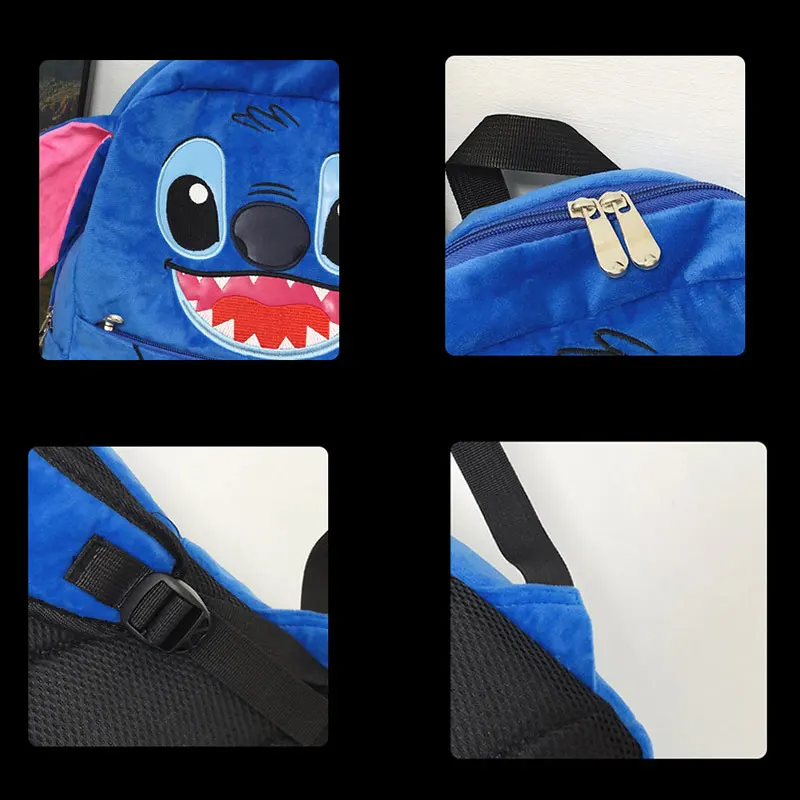 Disney Cartoon Stitch Mochila, Saco De Escola De Pelúcia Bonito, Design Criativo Ao Ar Livre, Alta Capacidade, Moda