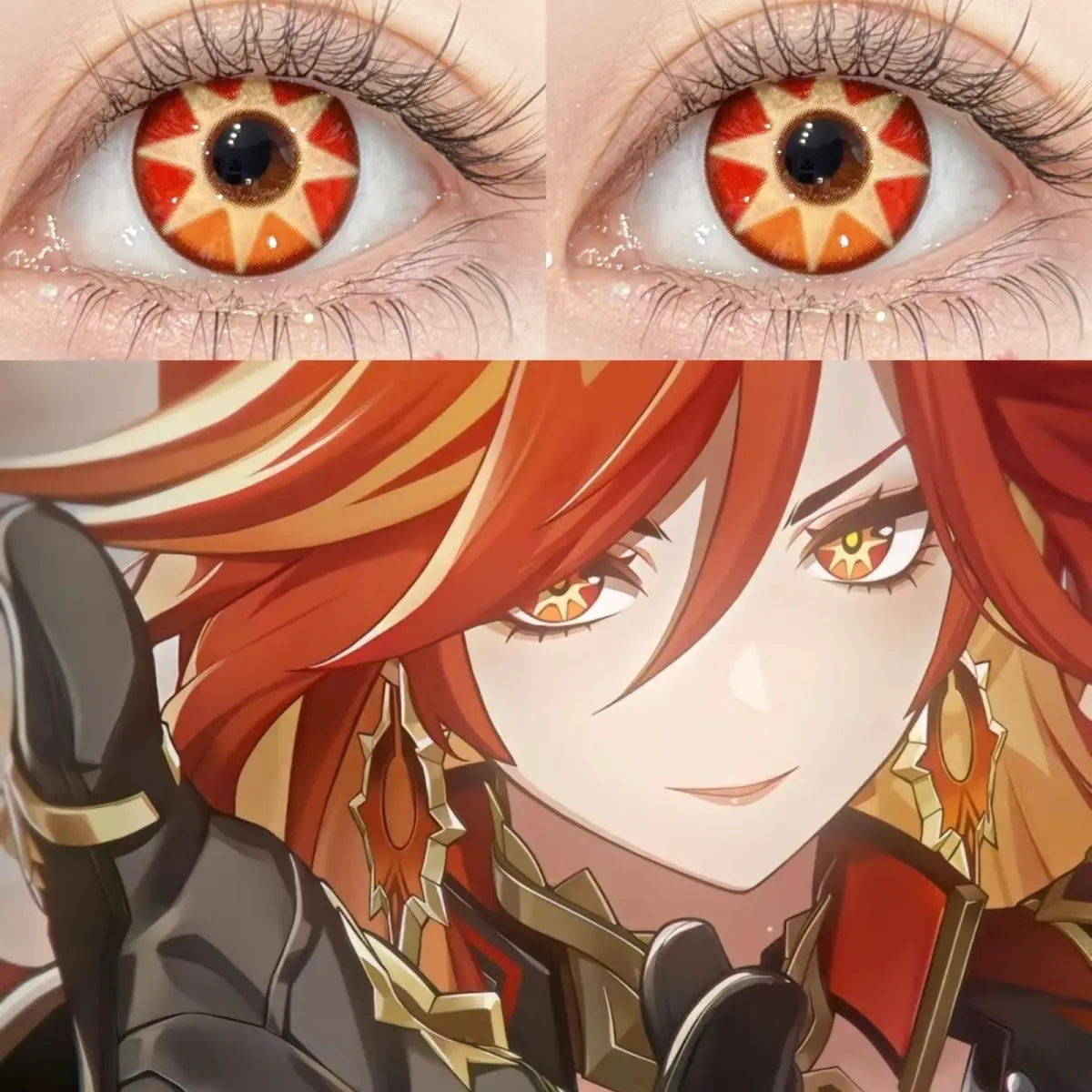 Genshin 1pair Anime Mavuika Cosplay Color Contact Lenses Halloween Contacts