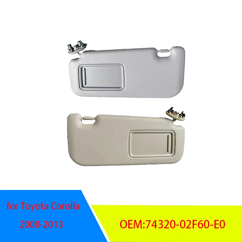 Suitable for Toyota Corolla 2008 2009 2010 2011-2013 leather+PVC sun visor 74320-02F60-E0, front stop cosmetic mirror auto parts