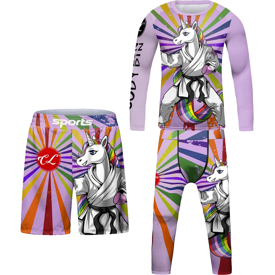 

Rashguard Jiu jitsu Man Kid's MMA T-shirt+Pants Sets Boy Kimono Boxing Muay Thair Shorts Bjj Kickboxing Sport Children Clothing