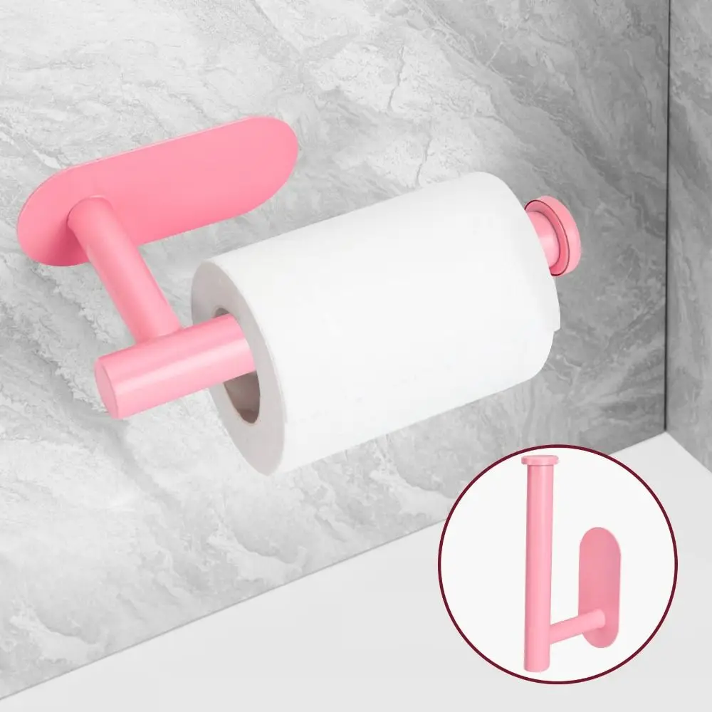 

Wall Mounted Pink Paper Holder Stainless Steel Square Tissue Roll Holder Tissue Dispenser Office, Bathroom
