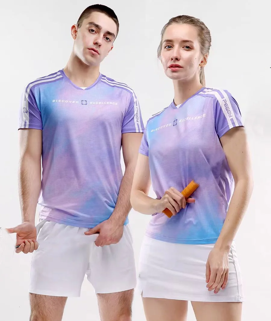 2024 New tennis clothes set custom men\'s and women\'s shirts professional badminton training clothes quick drying game uniforms