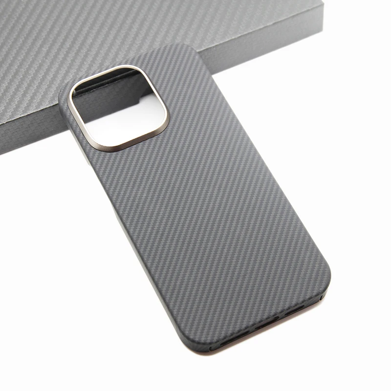 ZXKE Carbon Fiber Case For Apple iPhone15Pro 15ProMax Embedded Iron Sheet Magnetic Car Support Magsafe 600D Aramid Fiber Shell