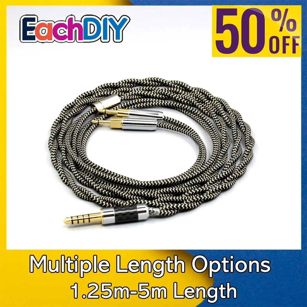 

2-жильный плетеный кабель Litz OFC 2,8 мм с экранированием для наушников Sennheiser HD700, 2,5 мм штекер, LN008055